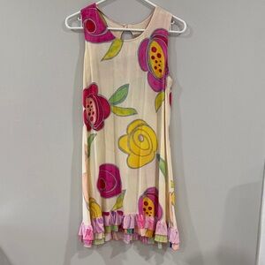 Vintage Jams World Kids Dress with Pink and Yellow Floral Design